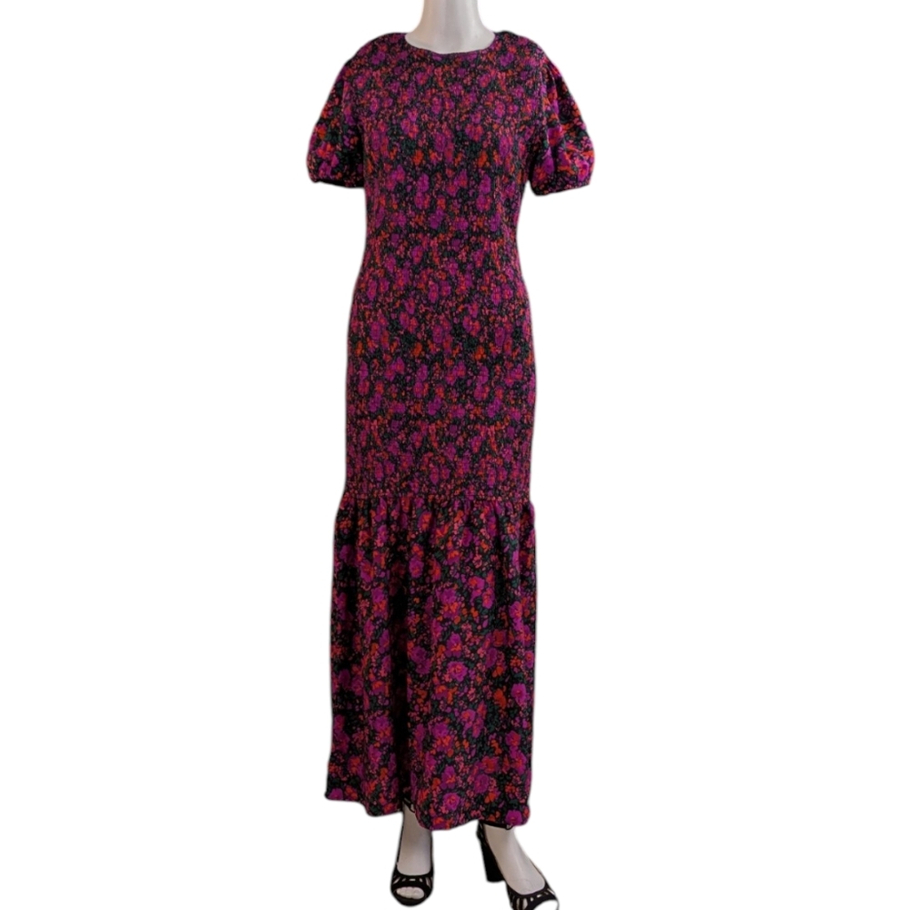 Floral Maxi Dress - Pink and Black - Picture 3 of 16
